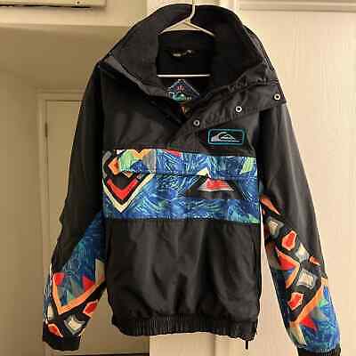 Vintage 90s Quiksilver Jacket Abstract Colorful Ski Snow Vintage 90s Quiksilver Jacket Abstract Colorful Ski Snow