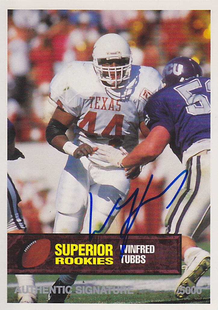 WINFRED TUBBS SIGNED SUPERIOR ROOKIES AUTHENTIC SIGNATURES TRADING
