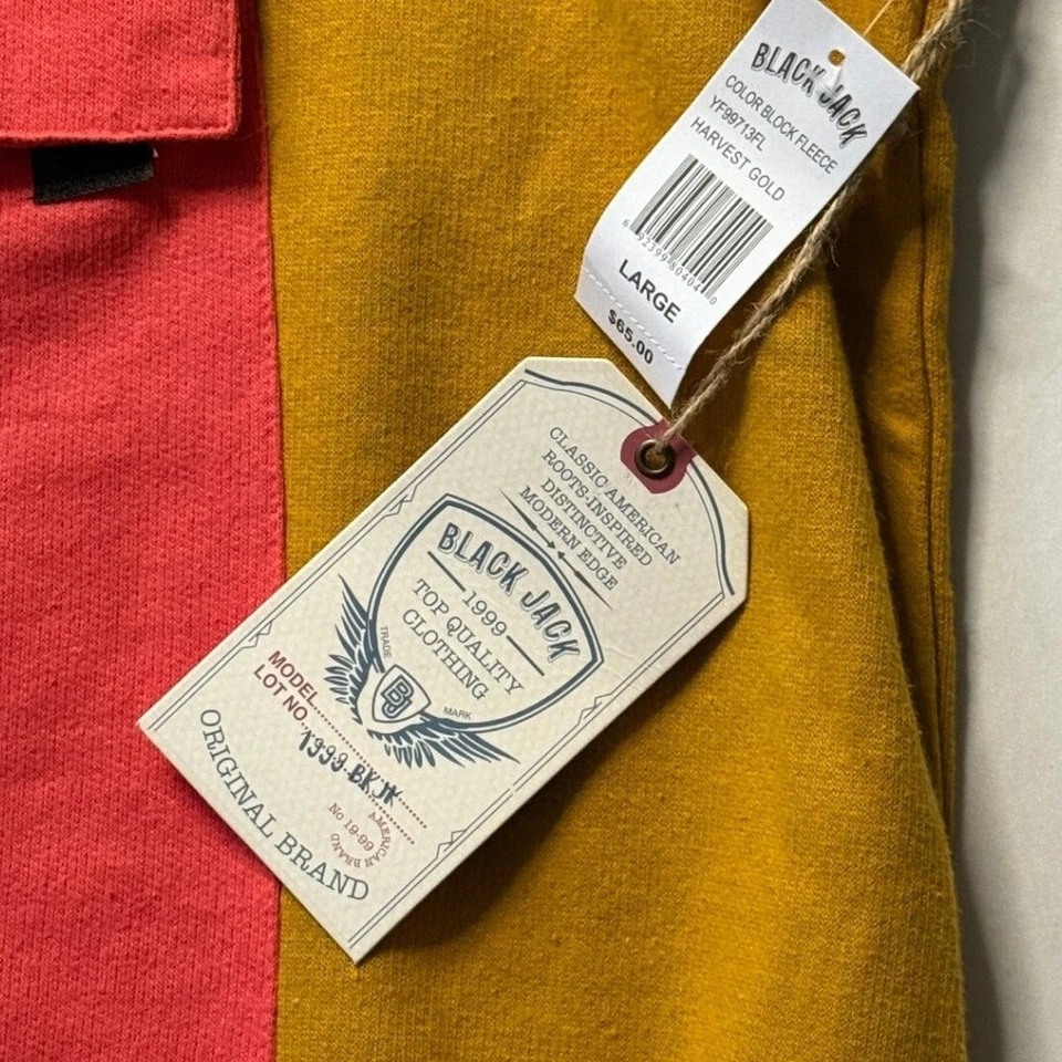 Sudadera con Capucha Black Jack Color Block Polar Canguro Bolsillo Pullover Grande Foto 3 de 4