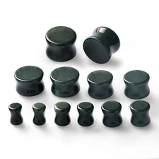 Natural Stone Ear Plugs Ear Gauges Double Flares Flesh Tunnels Saddle Plug-PAIR