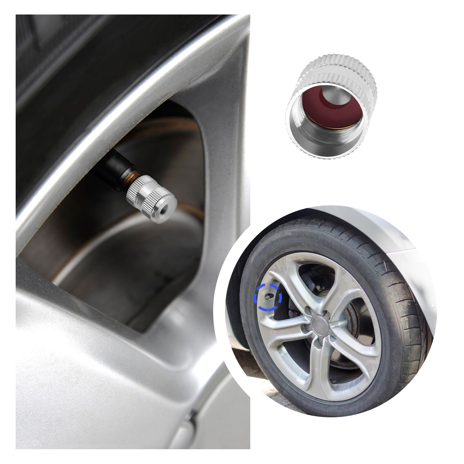 20x Tire Valve Caps Car Valve Stem Covers ScrewOn Tyre Wheel Stem