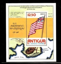Antigua 1976 - US Bicentennial Independence - Souvenir Stamp sheet Scott 430 MNH