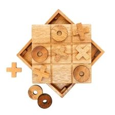 BSIRI Wooden Tic Tac Toe Game - Brain Teaser Puzzles for Adults and Unique Gi...