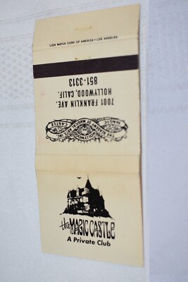 The Magic Castle A Private Club Hollywood California 30 Strike Matchbook Cover