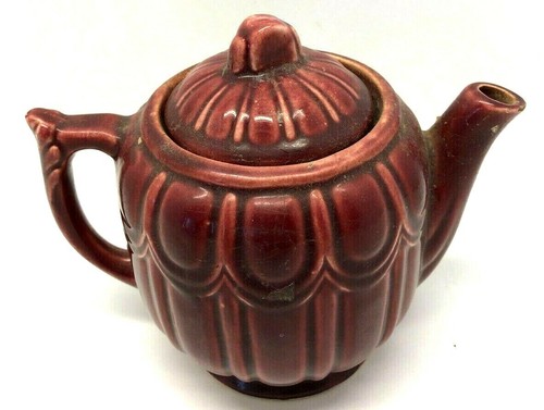 Vintage Hall Teapot w/ lid 6 " red Made in USA MCM Great Condition! - Picture 2 of 8