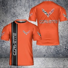 SALE Custom Name Corvette C7 Logo Orange Shirt Size S-5XL