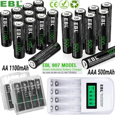 EBL 1.2V Rechargeable  AAA AA Batteries / Ni-MH Battery Charger lot