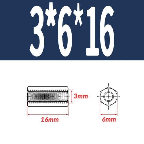 M3 M4 M5 M6 M8 - M24 Hex Rod Coupler Nut Coupling Connector A2 Stainless Steel - Picture 8 of 82