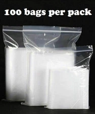 Clear Reclosable Zip Seal Top Lock Plastic Storage Bags Jewelry Zipper Baggies