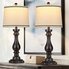 29" Tall Table Lamp for Living Room Set of 2,Farmhouse Vintage Bedside Nights...