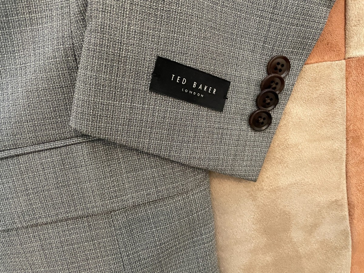 Ted Baker grey basketweave 100% wool karl ct suit jacket Ted Baker grey basketweave 100% wool karl ct suit jacket