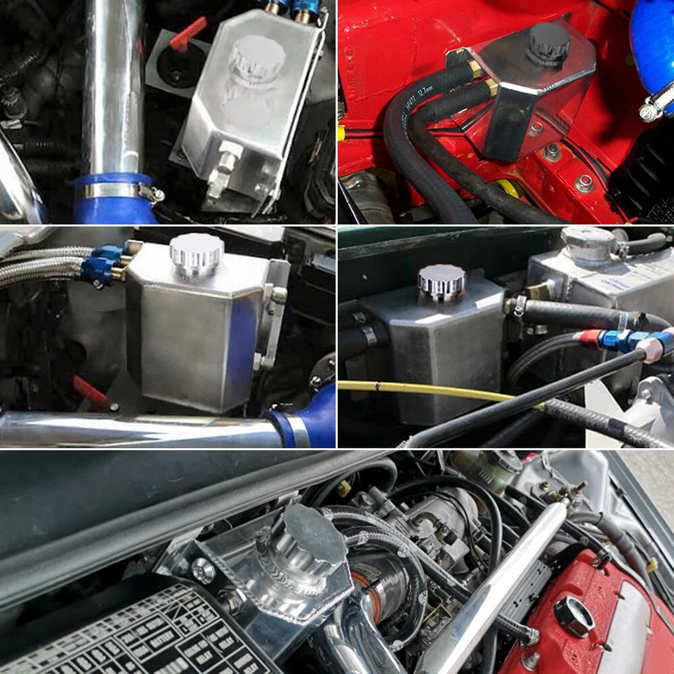 Aluminum Universal 1L Motorkühlung Ausgleichsbehälter Kühlmittelbehälter - Bild 2 von 4