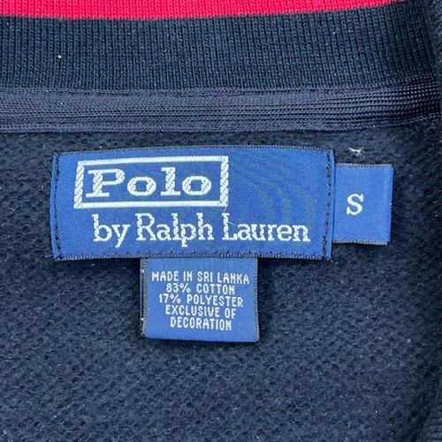 VTG Polo Ralph Lauren Full Zip Knit Jacket Mens S Leather Elbow Patches Big Pony - Picture 3 of 12