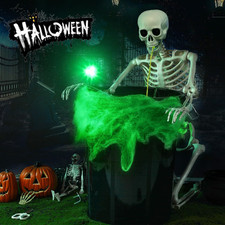 Halloween Puking Skeleton Vomiting Decoration Lawn Outdoor  Full Size with LED