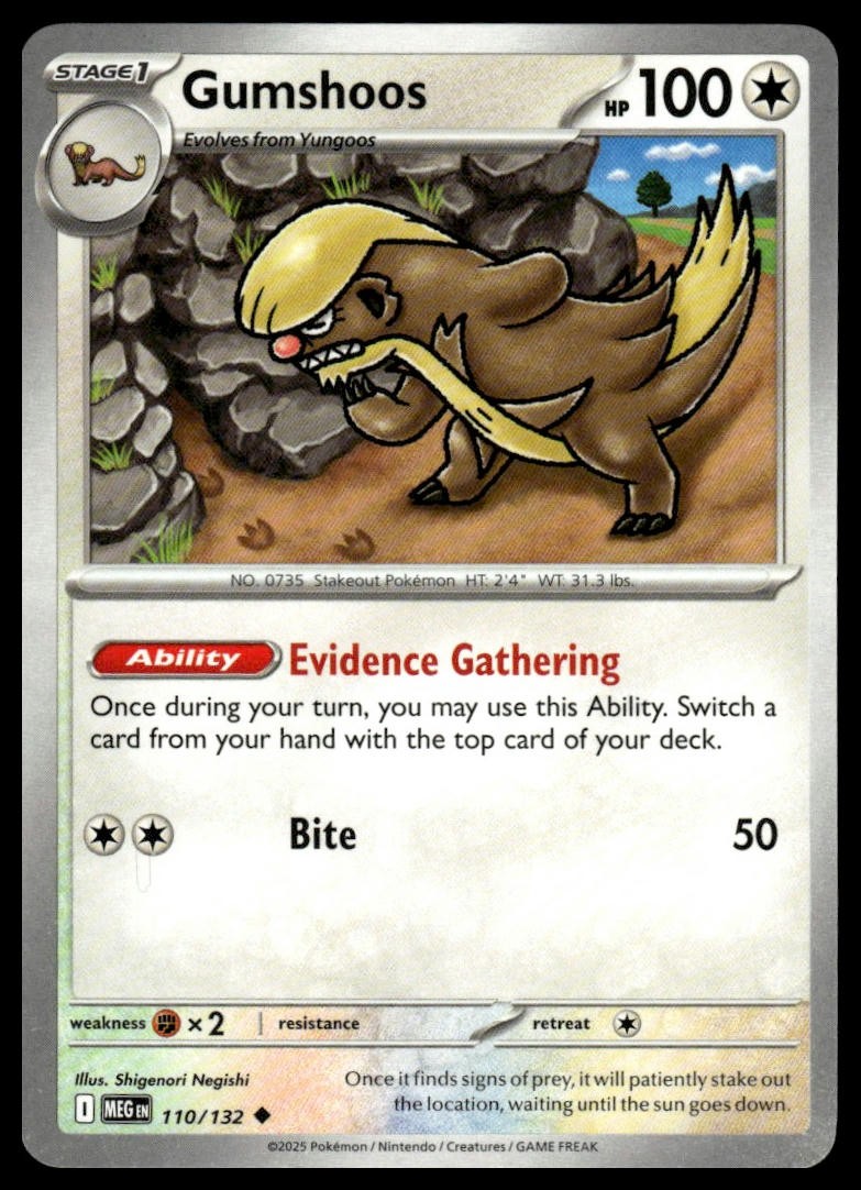 Gumshoos ME01: Mega Evolution 110/132 Normal NM