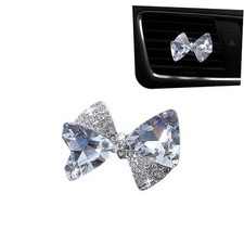 Bling Crystal Bow-Knot Vent Clip, Crystal Rhinestone Car Air Vent Clips, Cute