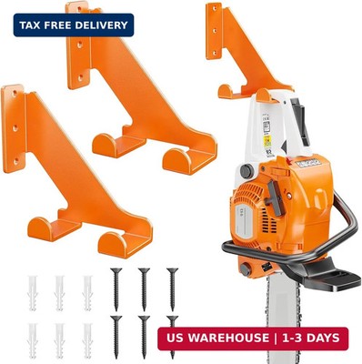 POKIPO Chainsaw Hanger, 2 Pack Chainsaw Holder Wall Mount Heavy Duty Metal Chain