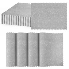 100PCS 10  14'' Matte Silver Paper Placemats Disposable Paper Placemats Doil...