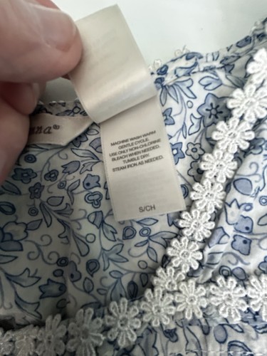 Adonna nightgown Sm Blue Floral Long Vtg Soft Country Casual Delicate - Picture 4 of 8