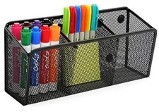Magnetic Pen Holder, Mesh Organizer Caddy, Pencil  Marker 3 Compartment