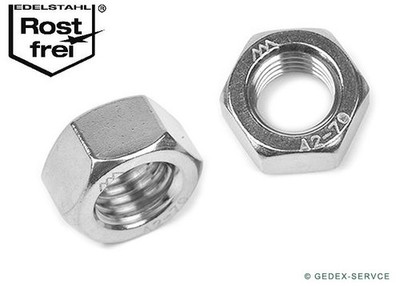 50 Stk Sechskant Muttern   DIN 934 M 5 EDELSTAHL A2  V2A M5