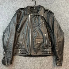 HWK# LEATHER MOTORCYCLE JACKET Size L-XL BELT