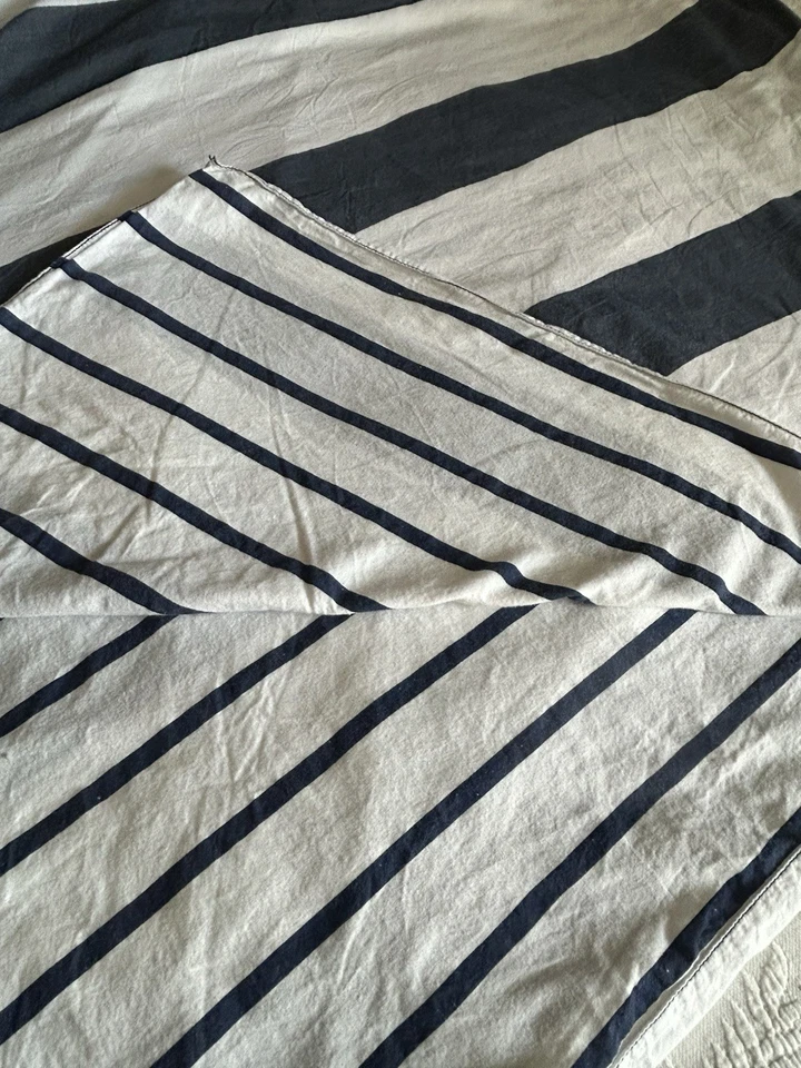 Funda Nórdica Nautica Azul Marino Blanco Rayas Reversible Cama Queen Completa Foto 3 de 4