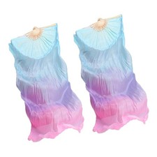 1 Pair Left Right Women Belly Dance Fan Veil, Length 150cm Dancing Show Fans