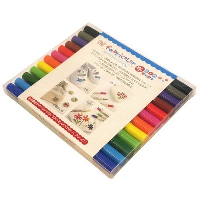 Kuretake Water-based Pen for Cloth Writing ZIG Fabry Color 12color TC-4000A/12V
