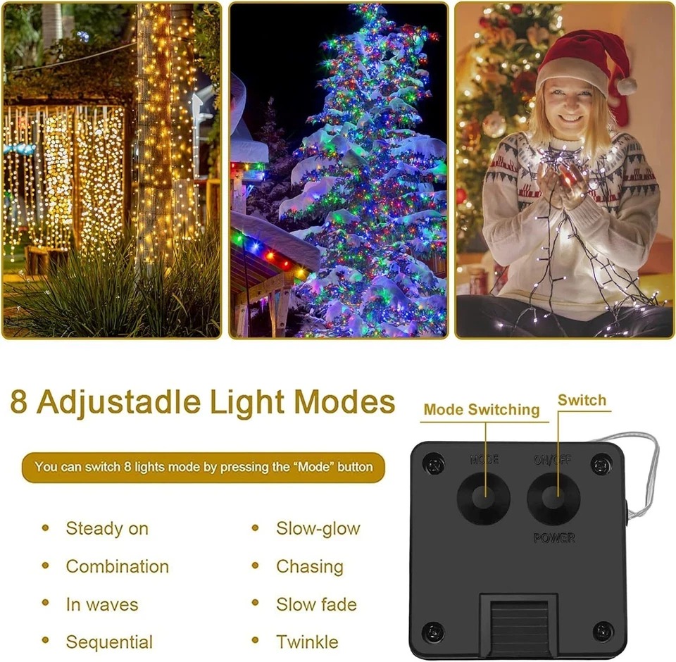 LED Solar Fairy String Rope Strip Lights Waterproof Christmas Garden Patio Decor - Image 4 of 4
