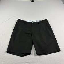 Peter Millar Shorts Men 34 Black Chino Salem Performance Chino Golf Wicking