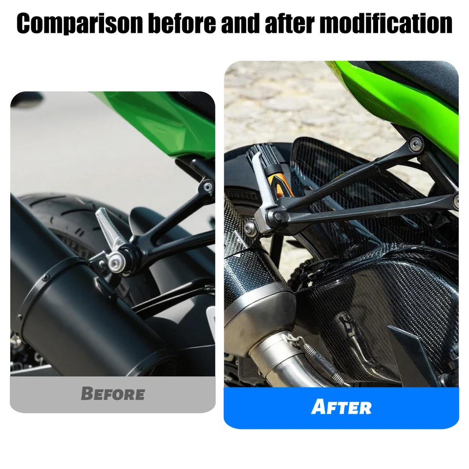 For 2021-2025 Kawasaki Ninja ZX-6R zx6r Carbon Fiber Rear Hugger Fender Mudguard - Изображение 2 из 4