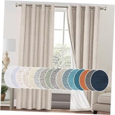 Linen Curtains 100 Blackout Linen Curtains 52"W x 84"L Pack of 2 Natural