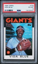 1986 TOPPS #770 VIDA BLUE PSA 6