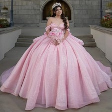 Quinceanera Dress for Girls Bow Ruffles Floor Length 15 Anos Party Ball Gowns