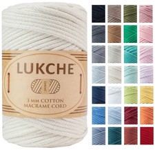 Braided Cotton Macrame Cord 3mm x 93 Yards (279 Feet), Colored Rope, Bohemia ...