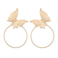 Butterfly Insect Earrings, Butterfly Hoop Dangle Earrings for Women, Bohemian Bu