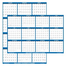 18" x 24" SwiftGlimpse 2026 Wall Calendar Erasable Large Wet  Dry Erase Lami...