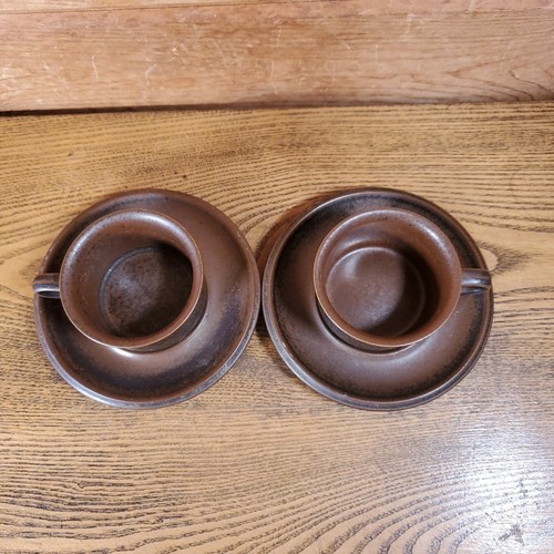 Arabia Finland RUSKA Set 2 Tiny Espresso Demitasse Cups & Saucers - Picture 4 of 6