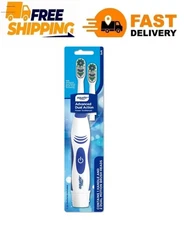 Equate Advanced Dual Zone Electric Battery Toothbrush with 2 Replacement Heads,