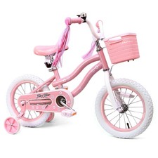 bicystar Girls Bike for Toddlers 2-4 with Training Wheels, Basket,14 inch Pink