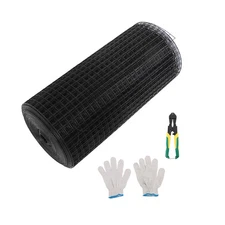 24"x100' Hardware Cloth Welded Wire Fence Vinyl Coated W/ Glove And Plier 1 Poll