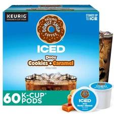 The Original Donut Shop ICED Duos Cookies + Caramel Coffee, Keurig Single Ser...