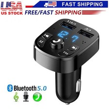 Bluetooth 5.0 Car Wireless FM Transmitter Adapter 2USB PD Charger AUX Hands-Free