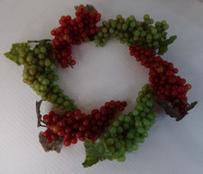 Plastic Rubber Artificial Decorative Grapes 6 Bunches Pods Faux