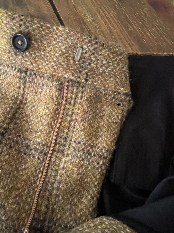 NEU Jagdhose/Knickerbocker Tweed florentinisch beige-gelb-grün kariert Gr.52 - Bild 3 von 4