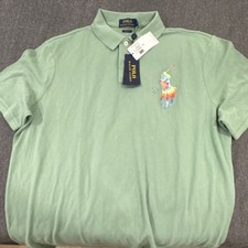 Polo Ralph Lauren Classic Fit Green Cotton Polo Shirt XL Men's Short Sleeve Logo