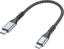 FEMORO USB C to Micro Cable 6 Inch Short, 480Mbps Data 6 inch, Grey