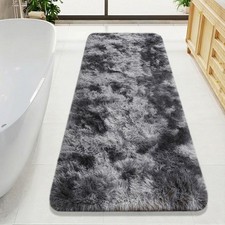 Non-Slip Bath Mat Extra Large Shaggy Bathroom Rug Water Absorbent Toilet Mats UK