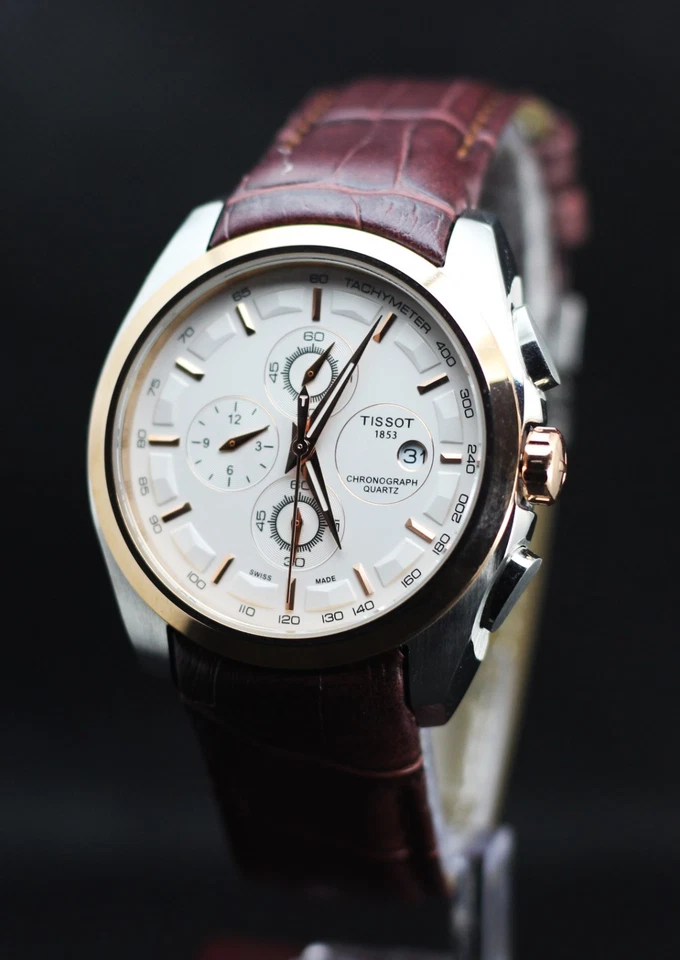 Beautiful Tissot 1853 Chronograph Tachymeter In White Dial With Date Indicator. - Image 3 of 4